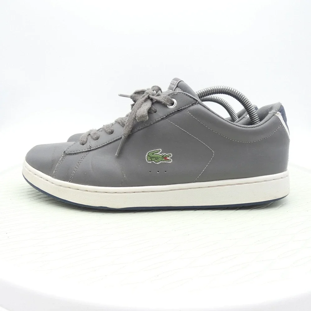 Lacoste Carnaby Evo CT8 SPM Mens Grey Leather Sneakers Size 10 Low Top Shoes